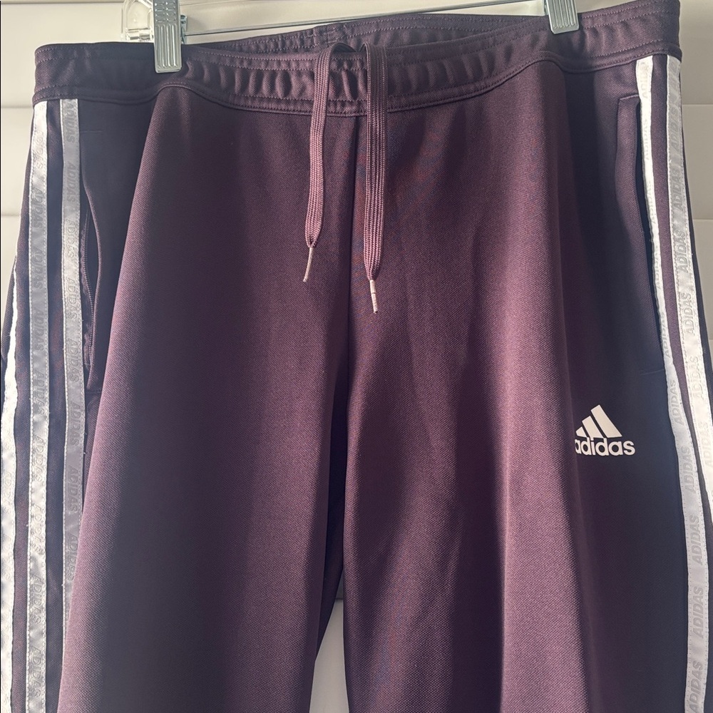 adidas Purple Track Pants with White Side Stripes - Picture 3 of 3